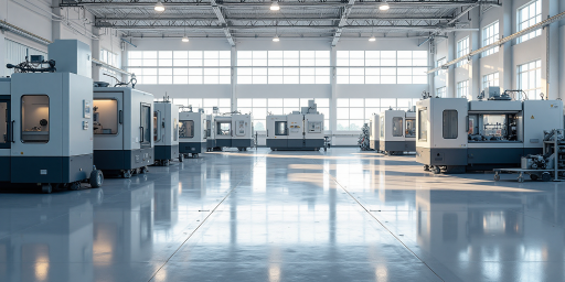 Shenzhen Longhua manufacturing facility exterior view showing industrial building with modern architecture and drone manufacturing equipment visible through windows